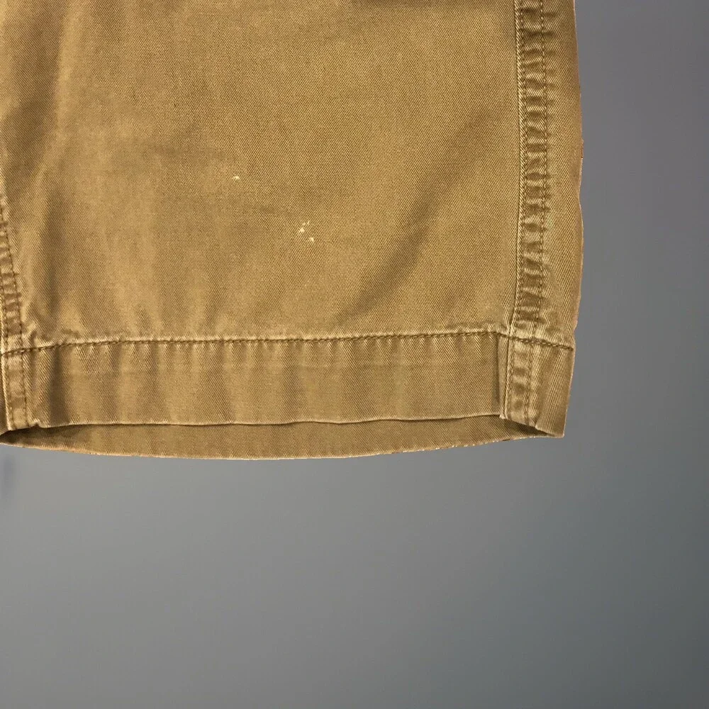 Lot Of 2 Mens American Eagle Dark Khaki Long Length Shorts Size 28 11” Inseam